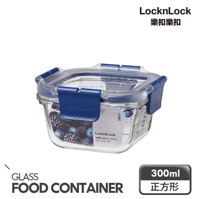 【LocknLock 樂扣樂扣】頂級透明耐熱玻璃保鮮盒 300ml/正方形
