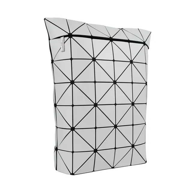 【ISSEY MIYAKE 三宅一生】BAO BAO BLOCKY 啞光霧面拉鍊後背包(淺灰色)