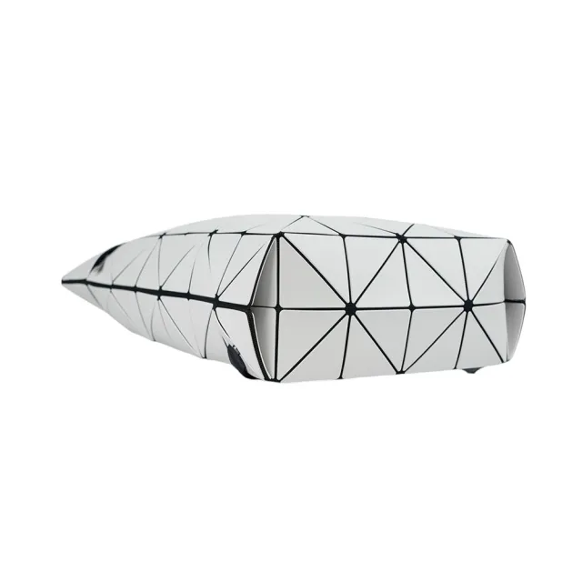 【ISSEY MIYAKE 三宅一生】BAO BAO BLOCKY 啞光霧面拉鍊後背包(淺灰色)