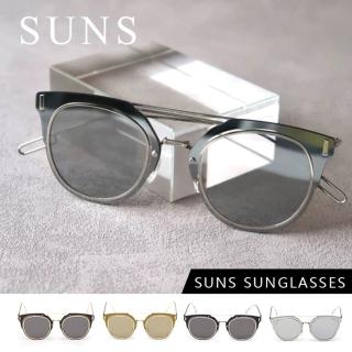【SUNS】精品墨鏡 酷炫鏡面 眉架框平板墨鏡 設計師款水銀鏡面 明星款(抗UV400/檢驗合格)