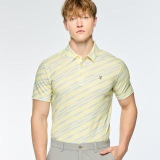 【PLAYBOY GOLF】男款吸濕排汗涼感短袖POLO衫-黃(高爾夫球衫/AA25114-33)