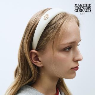 【MARITHE FRANCOIS GIRBAUD】官方旗艦 圓形金屬Logo緞面髮箍 MFG(象牙白)