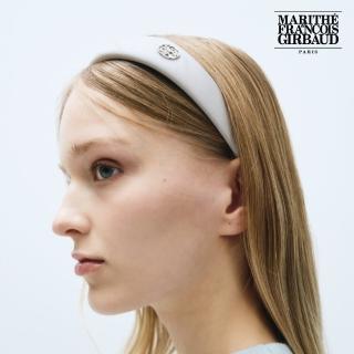 【MARITHE FRANCOIS GIRBAUD】官方旗艦 圓形金屬Logo緞面髮箍 MFG(銀色)