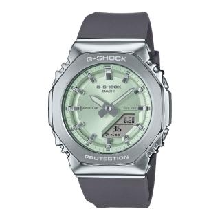【CASIO 卡西歐】G-SHOCK 時尚粉派對八角防護構造雙顯錶-青蘋綠(GM-S2110-3)