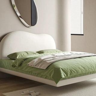 【Taoshop 淘家舖】QY - 綠精靈簡約風懸浮實木床架 - QY-ETC016 真皮(220*153*105cm 不含床墊)