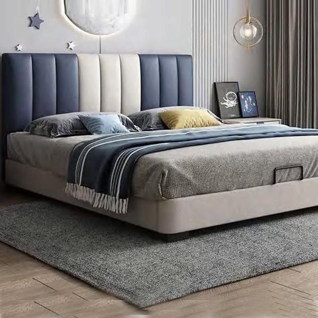 【Taoshop 淘家舖】QY - 極簡皮革兒童實木床架 - QY-ETC019 仿真皮(212*152*110cm 不含床墊)