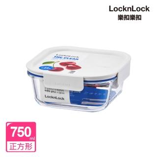 【LocknLock 樂扣樂扣】新美學耐熱玻璃保鮮盒 750ml/正方形