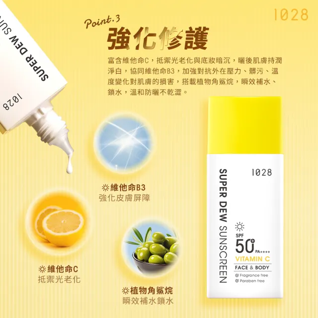 【1028】超能曬維他命C水感防曬乳SPF50+ PA++++