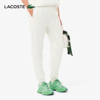 【LACOSTE】女裝-雙面網眼布縮口運動長褲(白色)