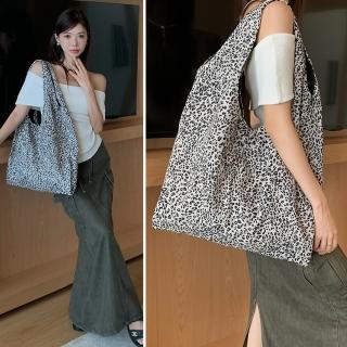 【LEESA】尼龍包包\腋下包\豹紋包包\購物袋\休閒大包\單肩大包\輕便包包\大容量手提包\托特包\