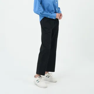 【GIORDANO 佐丹奴】女裝鬆緊腰直筒卡其褲(09 標誌黑)