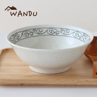 【WANDU 瓦讀】日本製吾唐草美濃燒陶瓷7.5吋拉麵碗950ml(碗 湯碗 麵碗 多用井 丼飯)