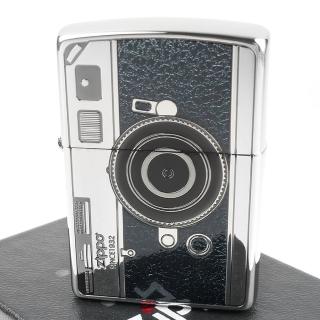 【Zippo】日系~古董相機蝕刻圖案設計打火機(黑色款)