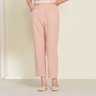 【YVONNE 以旺傢飾】水洗棉素面長褲-薔薇粉