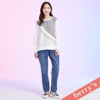 【betty’s 貝蒂思】率性百搭水洗刷色直筒牛仔褲(淺藍)