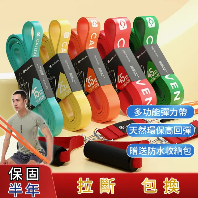 【生活嚴選】拉力帶-健身套組(健身彈力帶 拉力帶 彈力帶 阻力帶 瑜珈拉伸帶 保固半年)