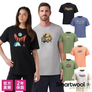 【SmartWool】男 女 中性款 塗鴉 短Tee 多款多色(美麗諾羊毛 快乾 吸濕排汗 排汗衣 抑菌抗臭)