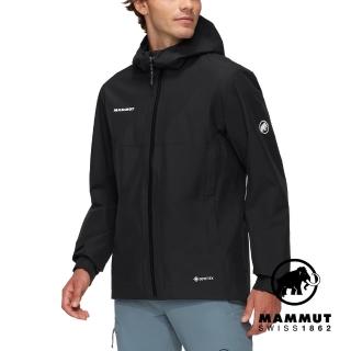 【Mammut 長毛象官方直營】Treeline HS Hooded Jacket GTX輕量防水連帽外套 男款 黑色 #1010-31420