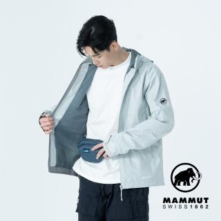 【Mammut 長毛象官方直營】Treeline HS Hooded Jacket GTX輕量防水連帽外套 男款 鼠尾草銀綠 #1010-31420