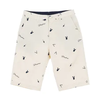 【PLAYBOY】滿版繡花休閒短褲(淺卡其色)