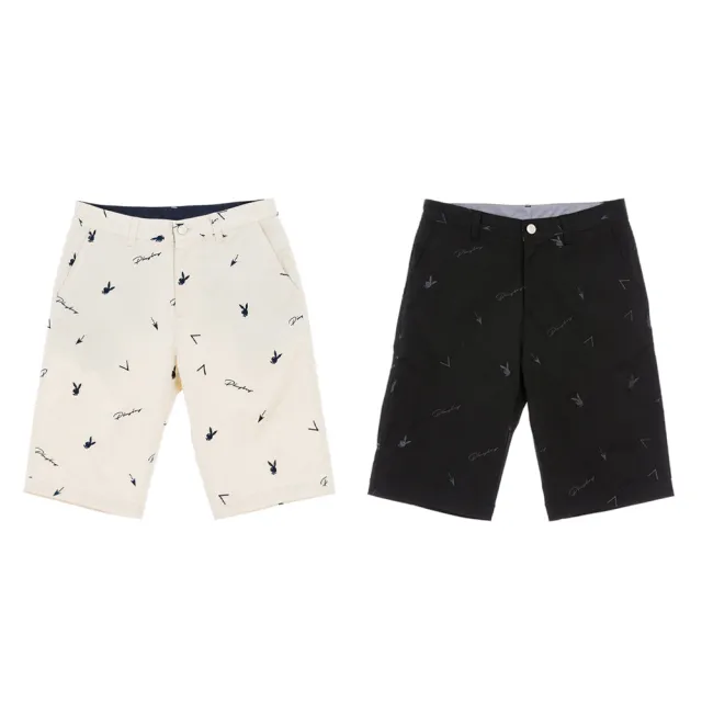 【PLAYBOY】滿版繡花休閒短褲(淺卡其色)