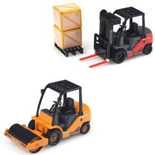 【WISDOM】模擬磨輪動力車系列-玩具車組合(堆高機+壓路車)