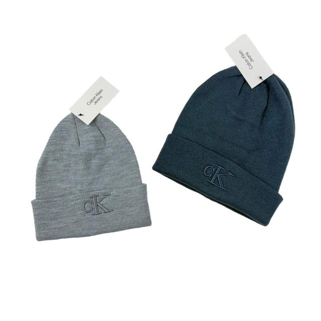 【Calvin Klein】CK 毛帽 刺繡logo 反折帽 Calvin Klein 情人送禮 針織帽 帽子(1413BO3)