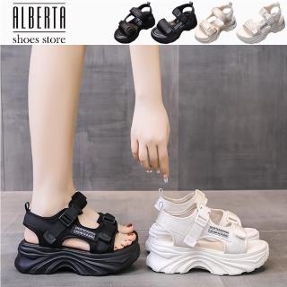 【Alberta】跟高6.5CM 運動涼鞋女休閒厚底沙灘鞋 涼拖鞋 2色