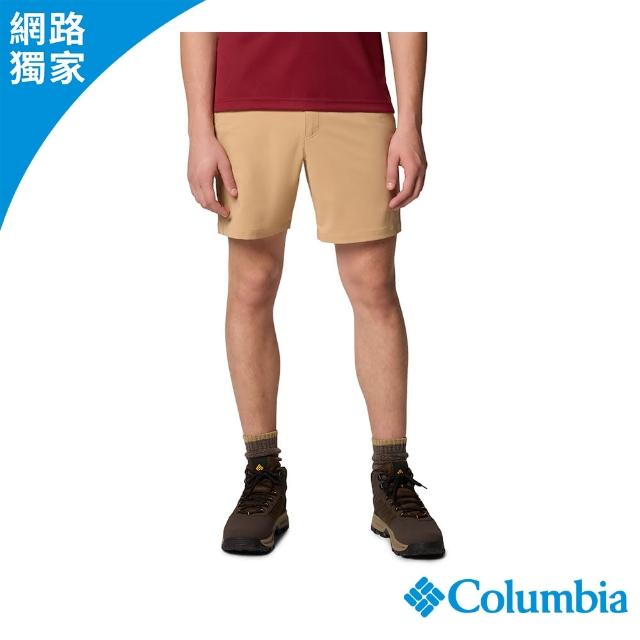 【Columbia 哥倫比亞】男款-防潑水短褲-卡其色(UAE47850KI/JS)