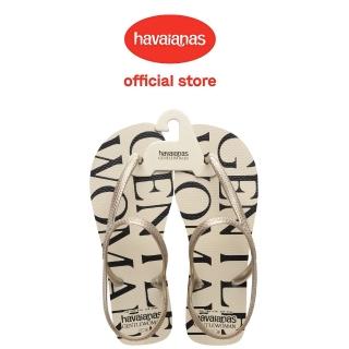 【havaianas 哈瓦仕】涼鞋 女鞋 泰國少女潮牌聯名款 滿版Logo gentlewoman 銀 4149547-0121W(哈瓦士)
