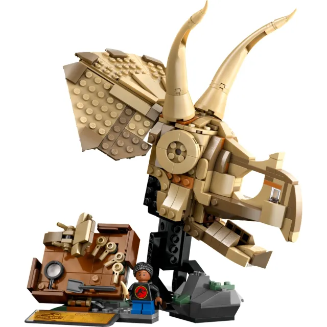 【LEGO 樂高】侏羅紀世界系列 76969 恐龍化石：三角龍頭骨(恐龍 兒童玩具 積木 禮物)