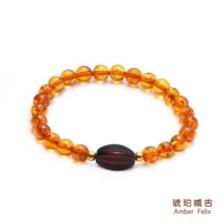 【Amber Felix】琥珀臧吉金珀血珀黃金手珠7M/0.02錢±1釐(9999純金保證)