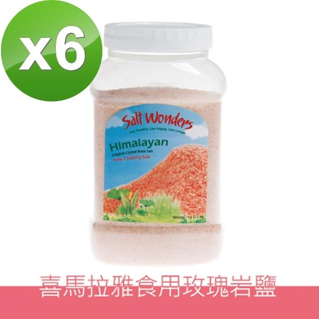 即期品【美國Salt Wonders】喜馬拉雅玫瑰鹽食用岩鹽500克6入團購組(原裝進口)