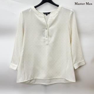 【Master Max】V領滿版小點氣質七分袖雪紡上衣(8327115)