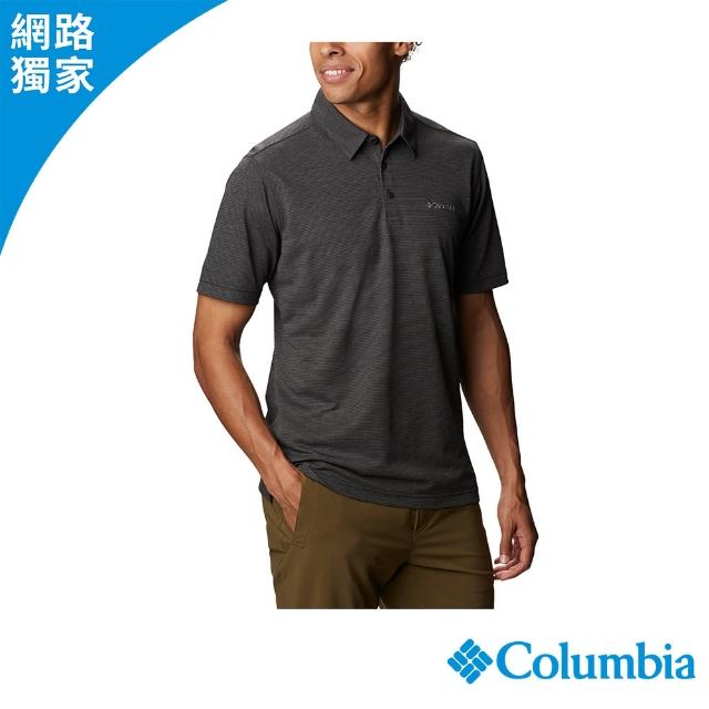 【Columbia 哥倫比亞】男款-快排短袖POLO衫-黑色(UAE29960BK/JS)