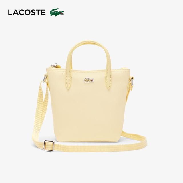 【LACOSTE】包款-L.12.12 概念壓紋小型拉鍊手提包(黃色)