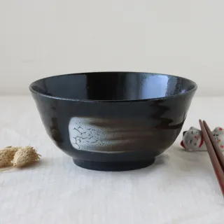 【WANDU 瓦讀】日本製黑目匠刷陶瓷6吋拉麵碗780ml(碗 湯碗 麵碗 多用井 丼飯)