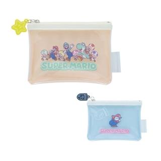 【小禮堂】Super Mario 超級瑪利歐 扁平PVC收納包 馬卡龍色(平輸品)