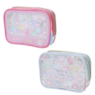 【小禮堂】Sanrio 三麗鷗 美樂蒂 50週年紀念 透明收納包 滿版款(平輸品)