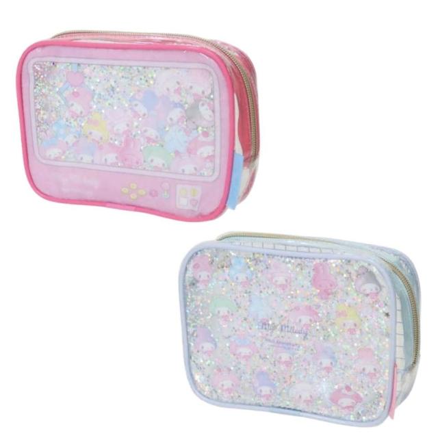 【小禮堂】Sanrio 三麗鷗 美樂蒂 50周年紀念 透明收納包 滿版款(平輸品)