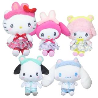 【小禮堂】Sanrio 三麗鷗 絨毛玩偶娃娃 應援動物學院款 Kitty 美樂蒂 酷洛米 大耳狗 帕恰狗(平輸品)