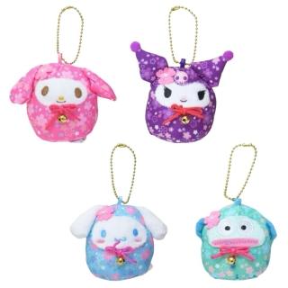 【小禮堂】Sanrio 三麗鷗 絨毛吊飾娃娃 櫻花達摩款 美樂蒂 酷洛米 大耳狗 人魚漢頓(平輸品)
