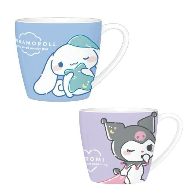 【小禮堂】Sanrio 三麗鷗 陶瓷馬克杯 愛睏款 酷洛米 大耳狗(平輸品)