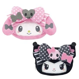 【小禮堂】Sanrio 三麗鷗 絨毛大臉收納包 美樂蒂50週年 酷洛米20週年 美樂蒂 酷洛米(平輸品)