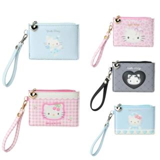 【小禮堂】Sanrio 三麗鷗 Hello Kitty 皮質票卡零錢包 變裝50週年(平輸品)