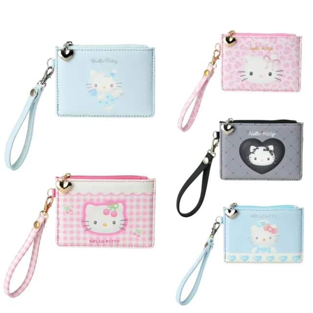 【小禮堂】雙11 Sanrio 三麗鷗 Hello Kitty 皮質票卡零錢包 變裝50周年(平輸品)
