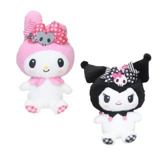 【小禮堂】Sanrio 三麗鷗 絨毛玩偶娃娃 S 粉黑派對 美樂蒂 酷洛米(平輸品)