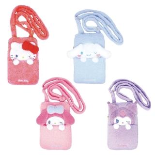 【小禮堂】Sanrio 三麗鷗 絨毛斜揹包 眨眼款 Kitty 美樂蒂 酷洛米 大耳狗(平輸品)