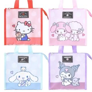 【小禮堂】Sanrio 三麗鷗 尼龍保冷方形午餐袋 好友興趣款 Kitty 酷洛米 美樂蒂(平輸品)