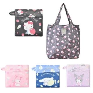 【小禮堂】Sanrio 三麗鷗 摺疊環保購物袋 抱水果款 Kitty 酷洛米 美樂蒂(平輸品)